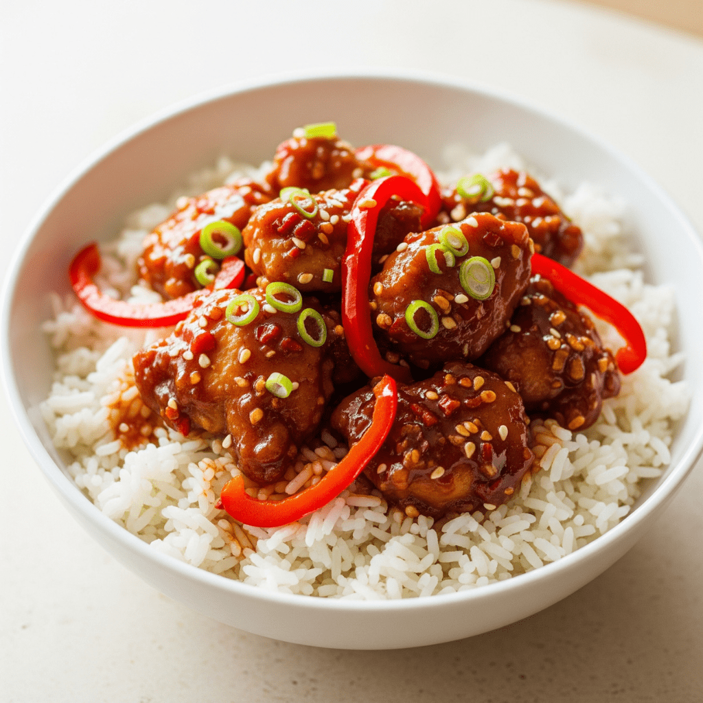 Champ Rice Firecracker Chicken Rice Bowl - Champa Catering & Events