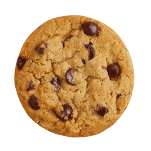 A single chocolate chip cookie.